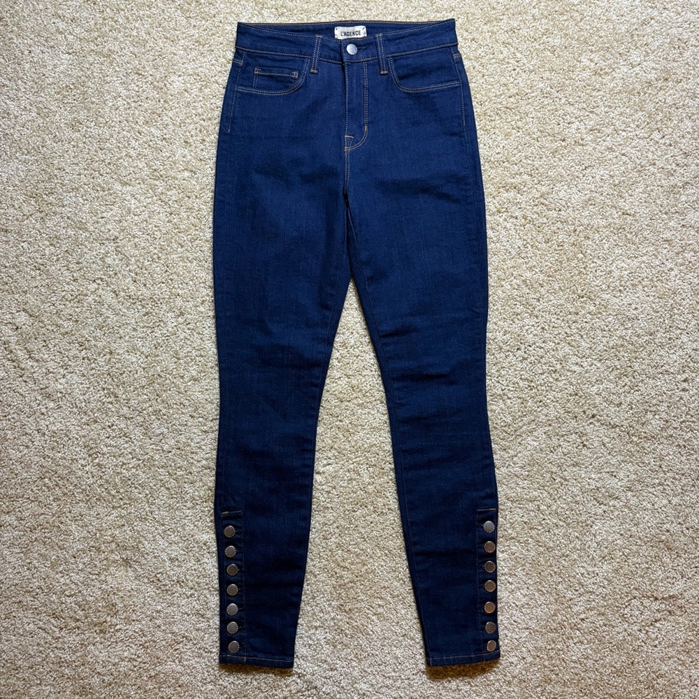 L'Agence Womens Size 25 Piper High Rise Skinny Dark Wash Jeans‎